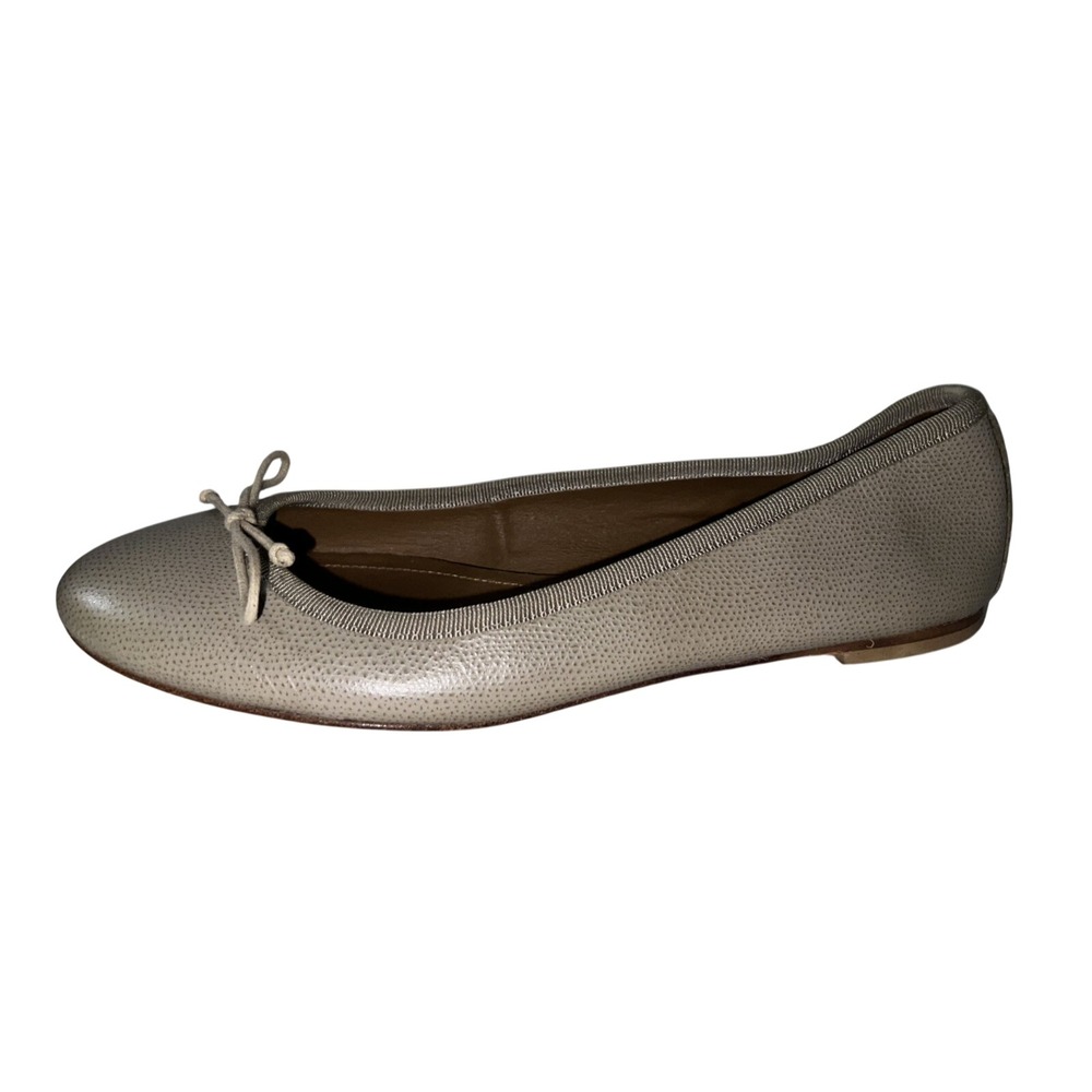 Country Road Taupe Brown Pebbled Leather Ballet Flats Italy Vero Cuoio Size 39